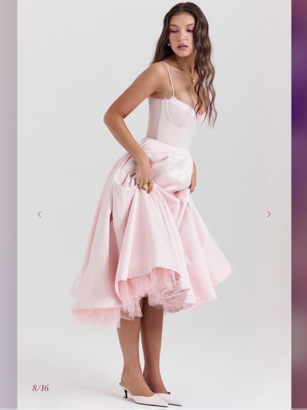 HOUSE OF CB Mademoiselle Ballerina Pink Midi Dress NWOT - Picture 3 of 7